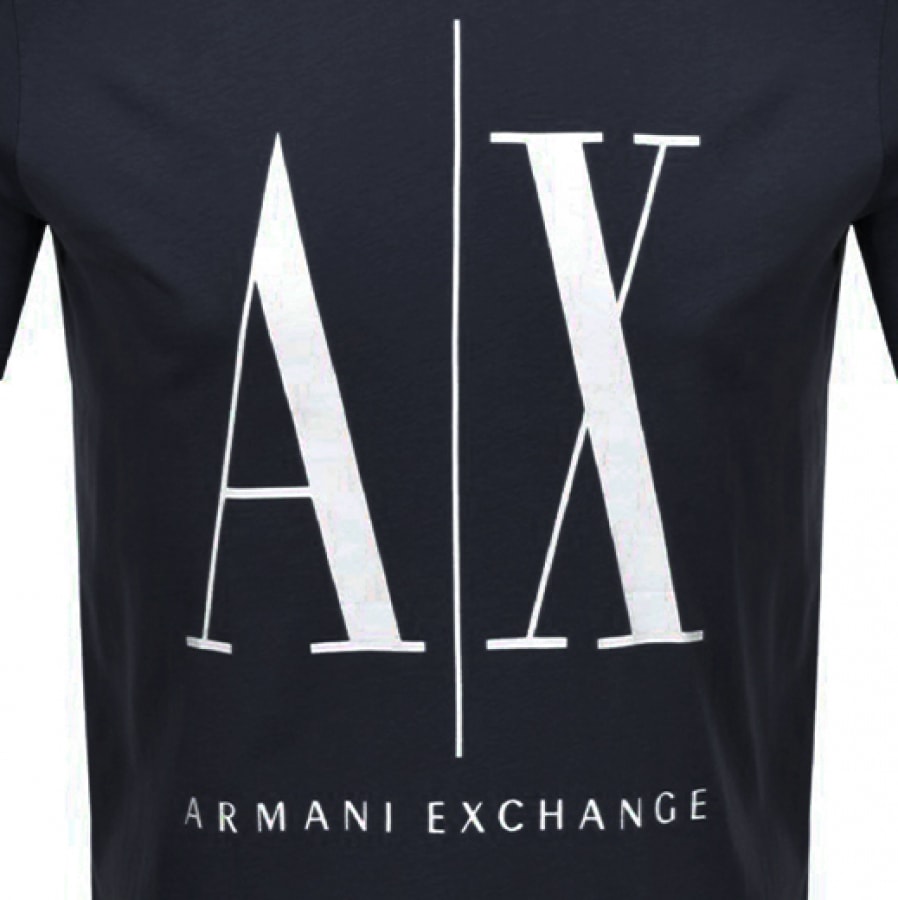 Alternative Image for ProductArmani Exchange Crew Neck Logo T Shirt Navy3